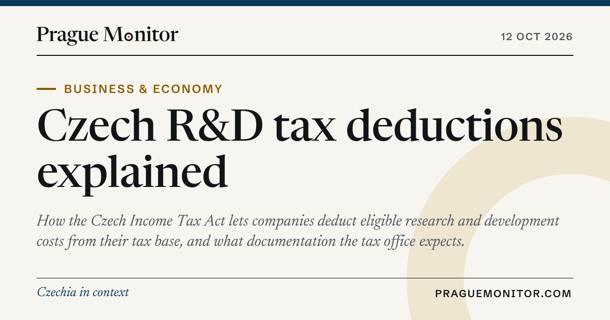 Czech R&D tax deductions explained — Prague Monitor