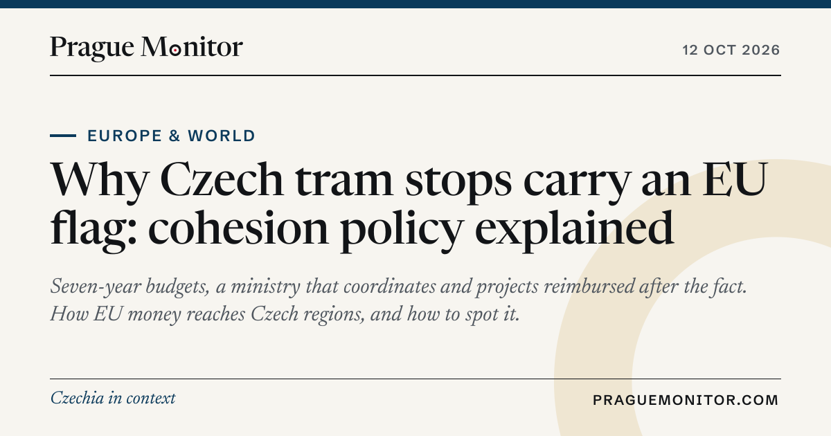 Why Czech tram stops carry an EU flag: cohesion policy explained ...