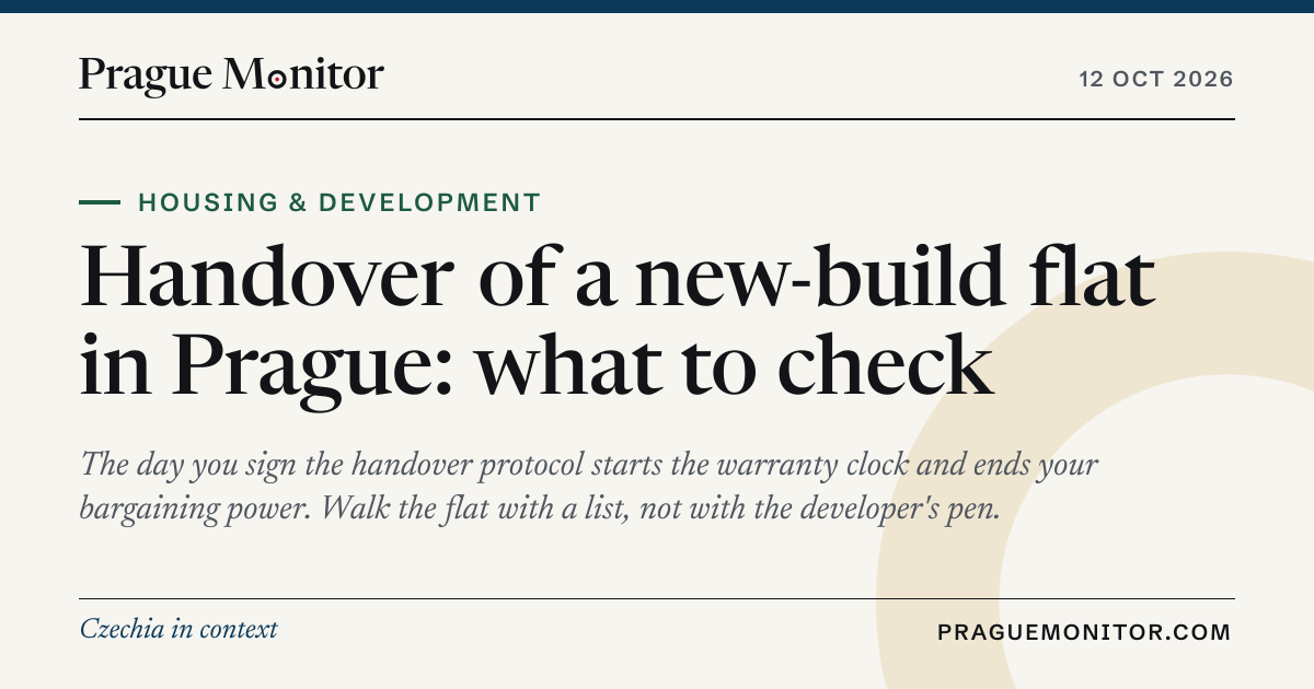 Handover of a new-build flat in Prague: what to check — Prague Monitor